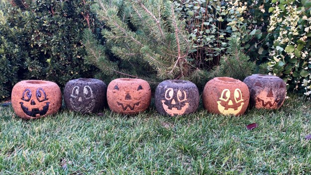Concrete Pumpkin Planters